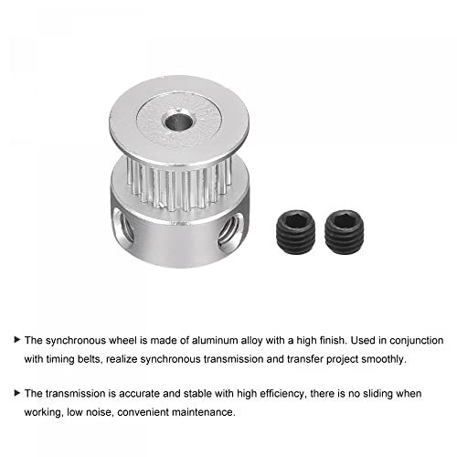 タイミングプーリー 20歯 アルミニウム 同期ホイール シルバー 3Dプリンターベルト CNCマシン用ボア径3 mm_画像4