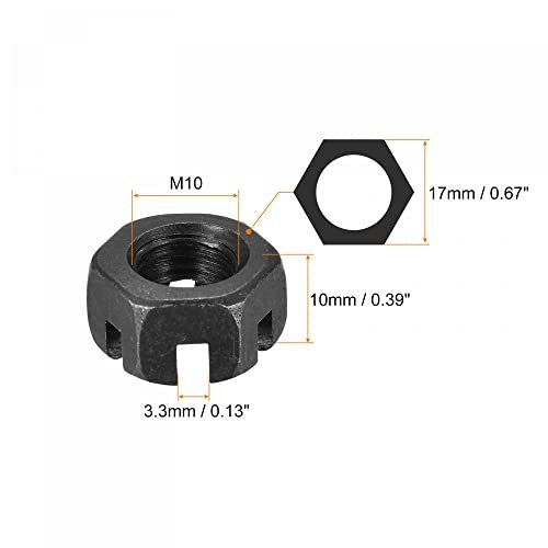 六角スロットナット 炭素鋼 六角ナット 耐食性 高硬度 M10x1.25mm_画像2