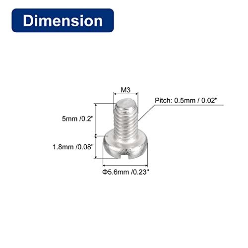 304ステンレス鋼 小ねじ スロット付きドライブ バインドヘッドねじボルト 50個 M3x5mm_画像2