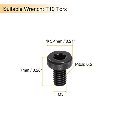 止めねじ 炭素鋼 トルクス 超硬インサート旋盤旋削工具ホルダー用 M3x7-0.5 5個_画像2