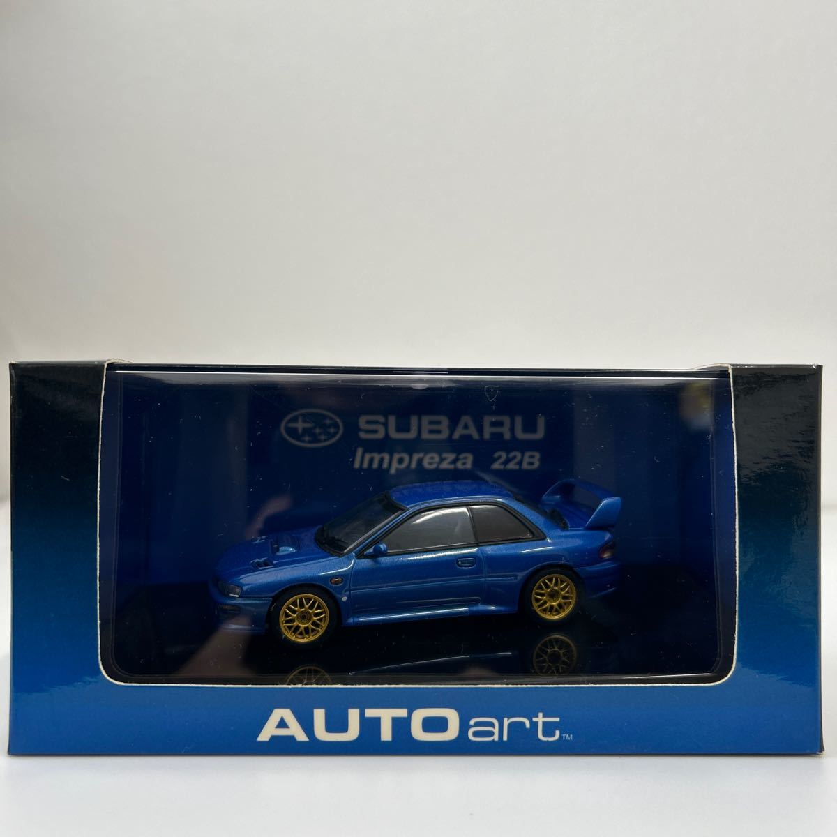 AUTOart 1/43 SUBARU IMPREZA 22B Metallic Blue オートアート スバル インプレッサ ブルー 初代 Aa GC8 STI ミニカー モデルカー_画像1