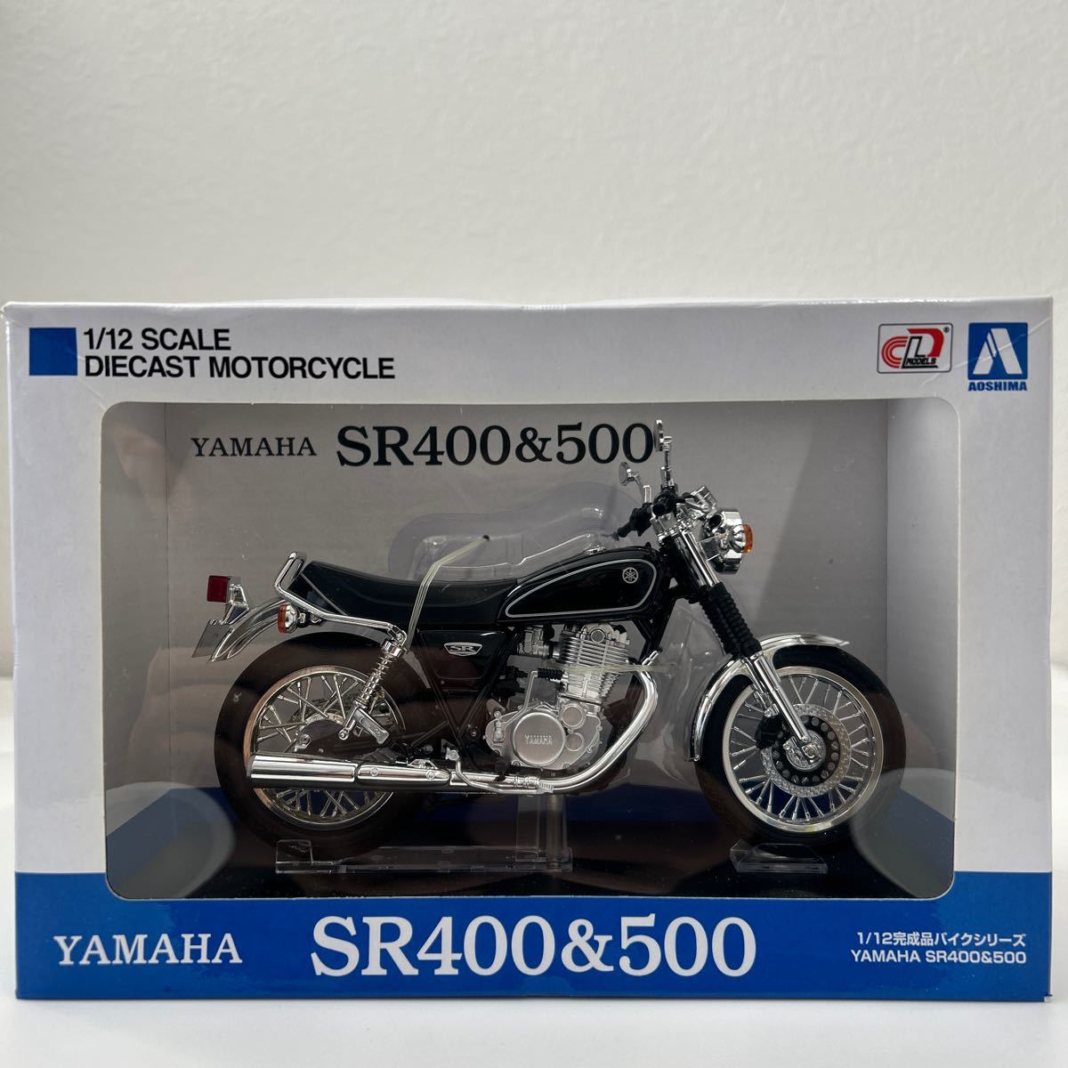 アオシマ 1/12 YAMAHA SR400&500 ヤマハブラック BIG SINGLE SR ヤマハ 完成品 バイクシリーズ ミニカー モデルカー 旧車