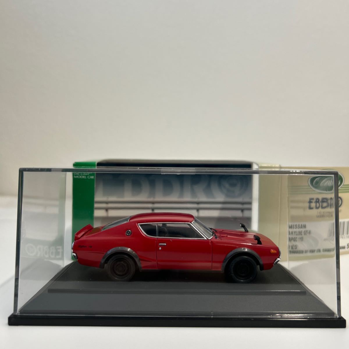 EBBRO 1/43 NISSAN SKYLINE GT-R KPGC110 Red 1973 エブロ 日産スカイライン ケンメリ レッド 旧車 ミニカー モデルカー_画像5