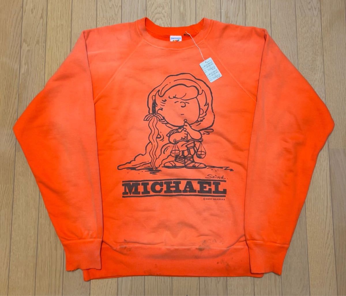 SAINT MICHAEL SWEAT セントマイケル スヌーピー スウェット size XL オレンジ SAINT MXXXXXXトレーナー ヴィンテージ ピーナッツ