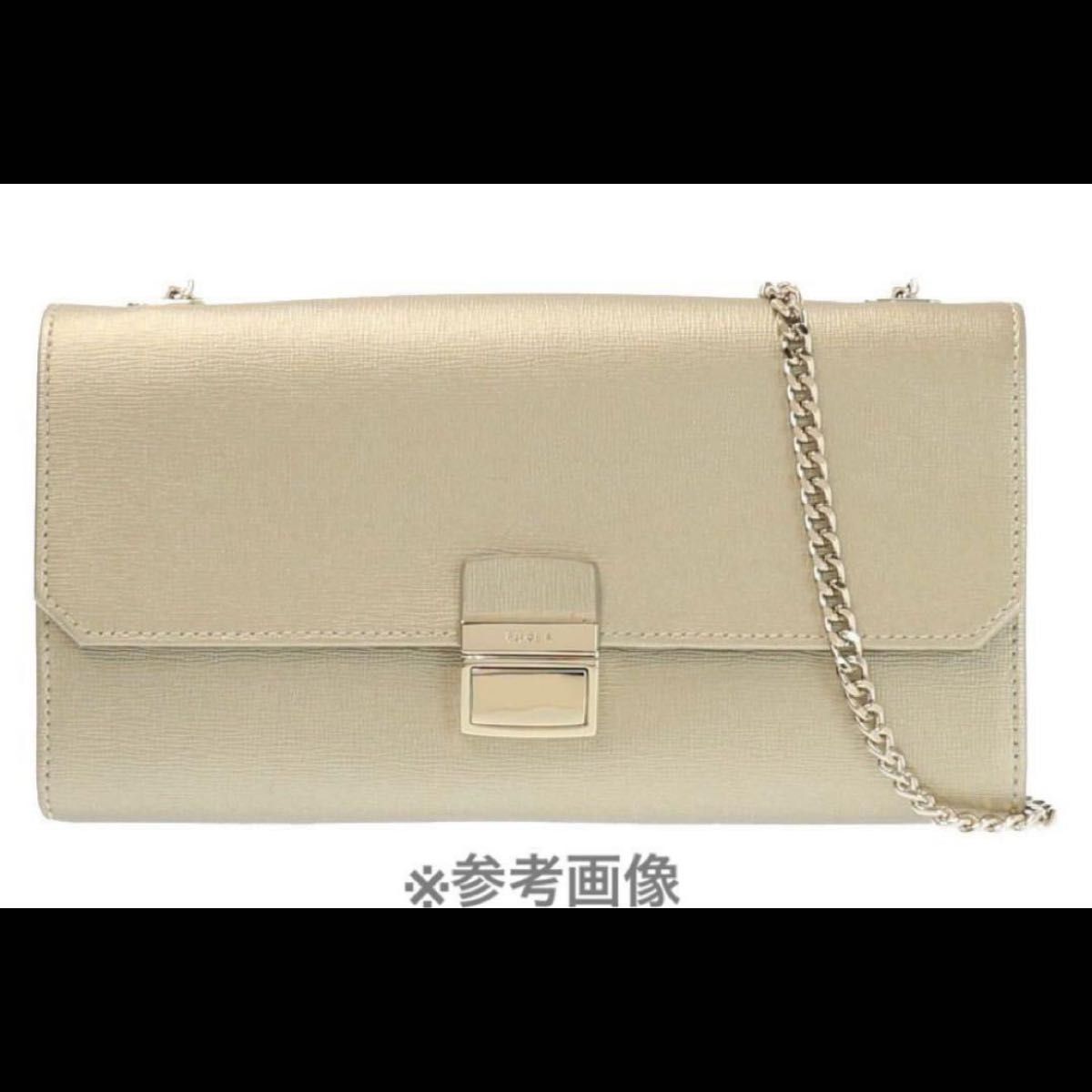 美品 本革 FURLA フルラ レザー チェーン 二つ折り 長財布 美品 本革 FURLA フルラ レザー チェーン 二つ折り 長財布