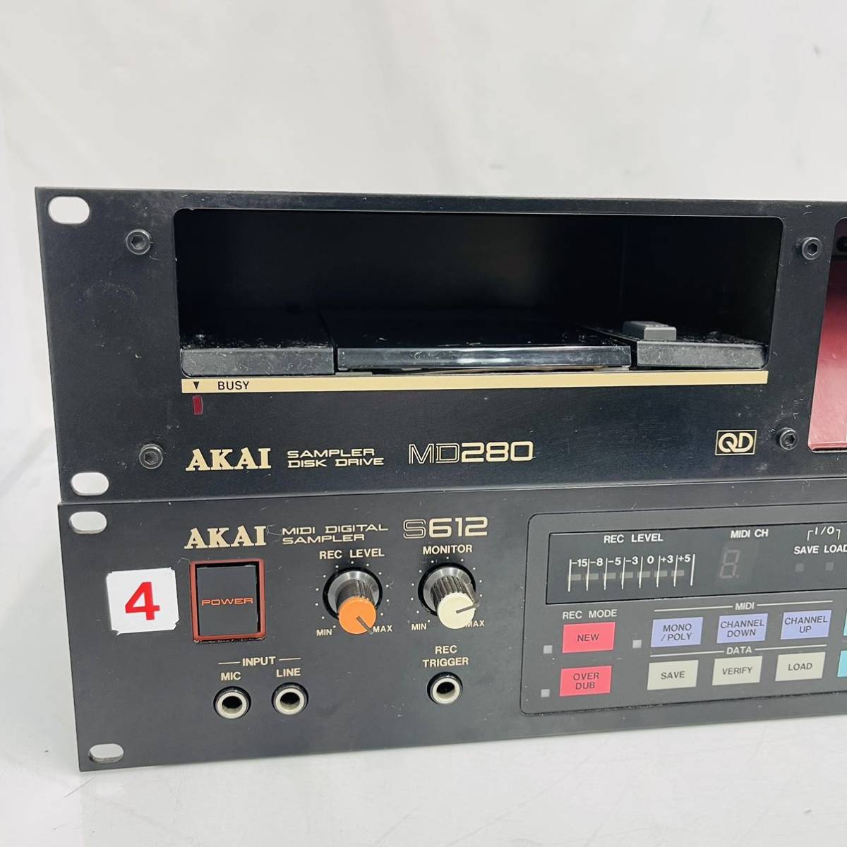 2SC59 AKAI アカイ デジタルサンプラー MD280/S612 サンプラー 昭和レトロ ジャンク 中古 現状品 ※電源入れるとすぐ落ちる_画像2