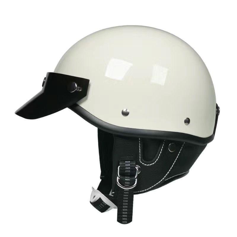 ポリスヘルメット　Ｍ　Ｌ　ＸＬ　ホワイト　キャップ型　半帽　　半ヘル　ダックテール