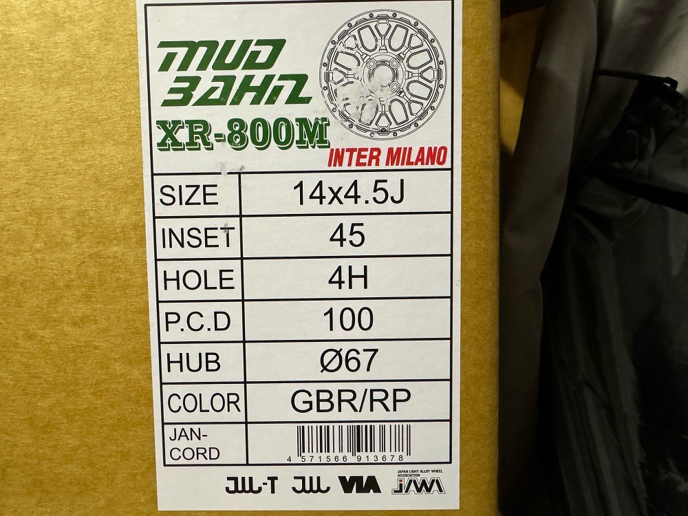 【展示品】XR-800M　★14×4.5J 100-4　IN45　ハブ径67mm★グロスブロンズ★　4本セット！　軽カー全般アウトドア仕様に♪_画像2