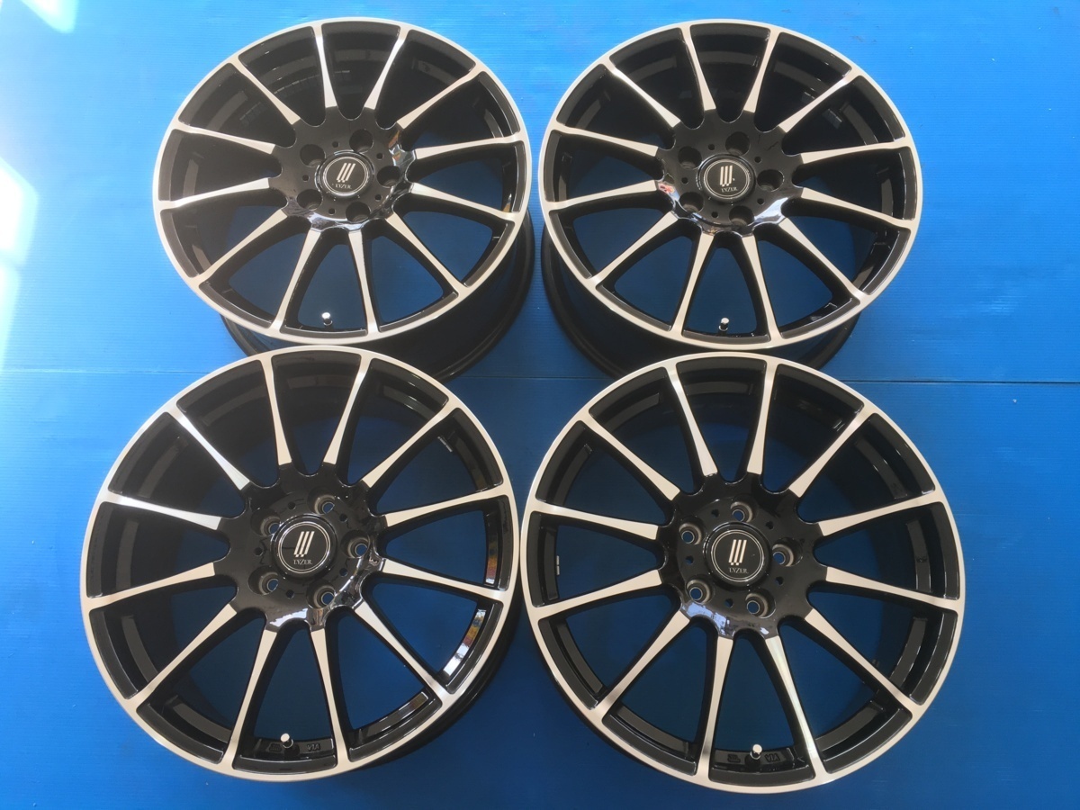 中古　LYZER KOTO Type2　アルミホイール　18×7.5J 114.3-5H +48 ハブ径73mm（実測）　4本セット　C-HR・エスティマ等に！_画像1