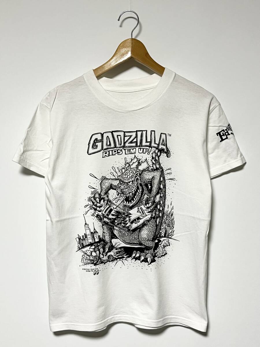 90's/レア/サンプル？★旧リアルマッコイズ 冒険王 東宝映画 ED ROTH/エドロス GODZILLA/ゴジラ モノクロ Tシャツ ビンテージ