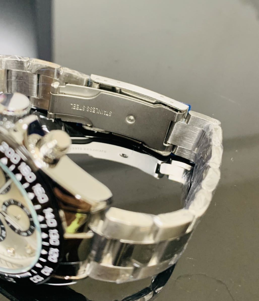 メンズ腕時計　デイトナオマージュ　クロノグラフ アナログ腕時計　ストップウォッチ　防水腕時計　ジルコニア　ステンレス　t1355人気_画像6