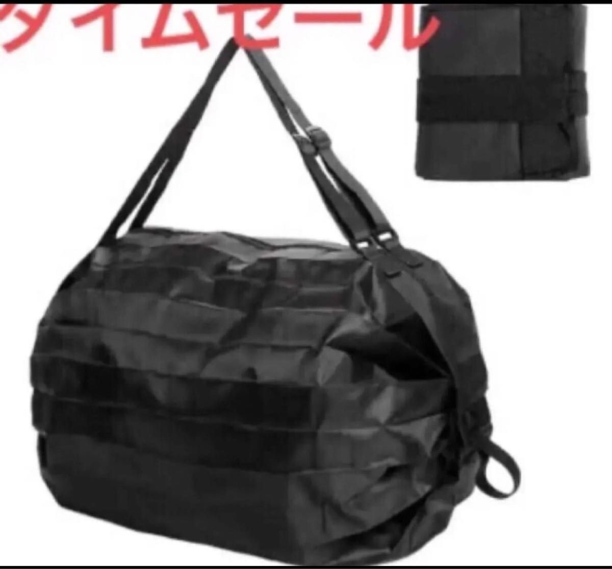 エコバッグ　全体黒　撥水加工　軽量　お買い物バッグ　肩掛けバッグ　新品　ショッピングバッグ