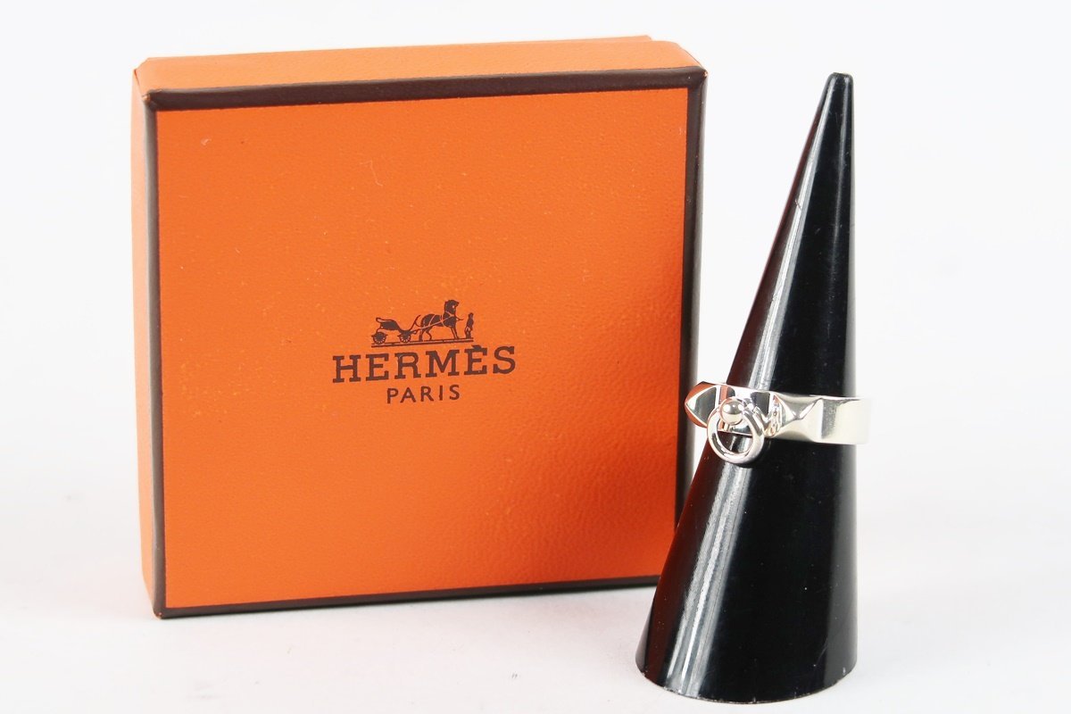 【美品】HERMES エルメス シルバー コリエドシアン リング 指輪 925 約4.6ｇブランドアクセサリー 49 9号 小物 雑貨【QC85】