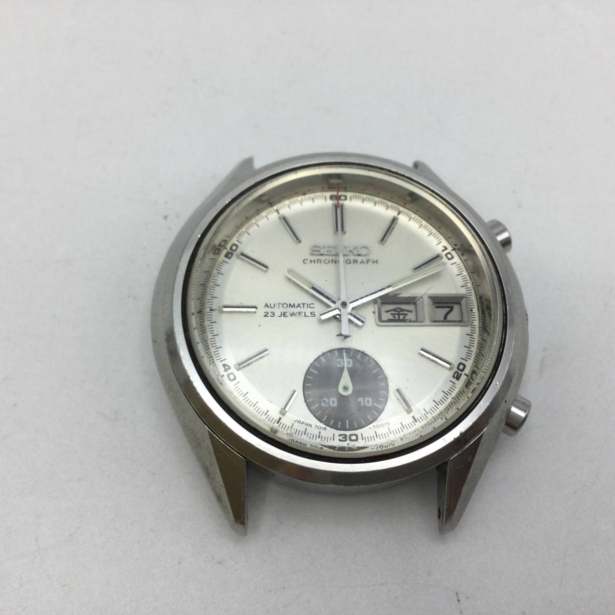 D24☆【AT/稼働】本体のみ SEIKO セイコー CHRONOGRAPH 7018-7000 自動巻き 23石 デイデイト メンズ腕時計 現状品 ☆_画像2