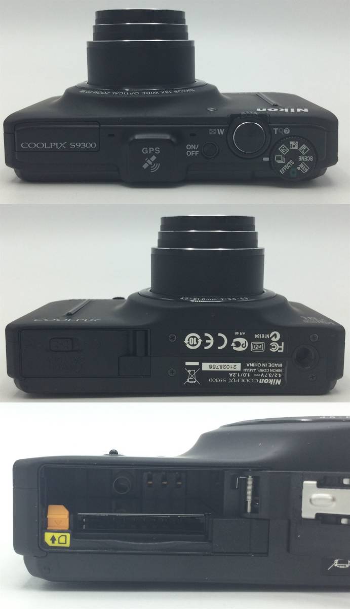 T13☆【通電のみ確認】Nikon COOLPIX S9300 クールピクス コンパクトデジタルカメラ デジカメ アダプター付き 現状品 ジャンク品 ☆_画像9