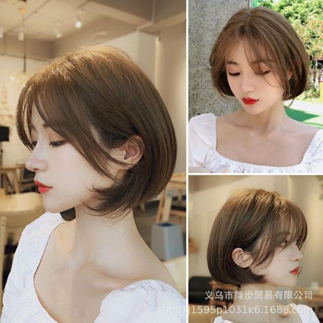 288 full wig Short Bob strut Brown net attaching change equipment wig woman equipment mesh Short Bob Korea cosplay 