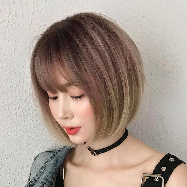 294 new goods full wig Short Bob glate pink medical care for wig anonymity nature change equipment cosplay woman equipment lovely wig