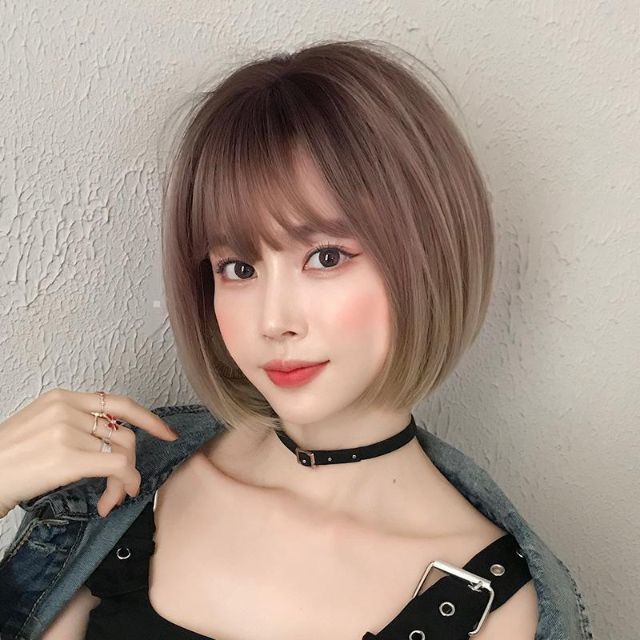 294 new goods full wig Short Bob glate pink medical care for wig anonymity nature change equipment cosplay woman equipment lovely wig