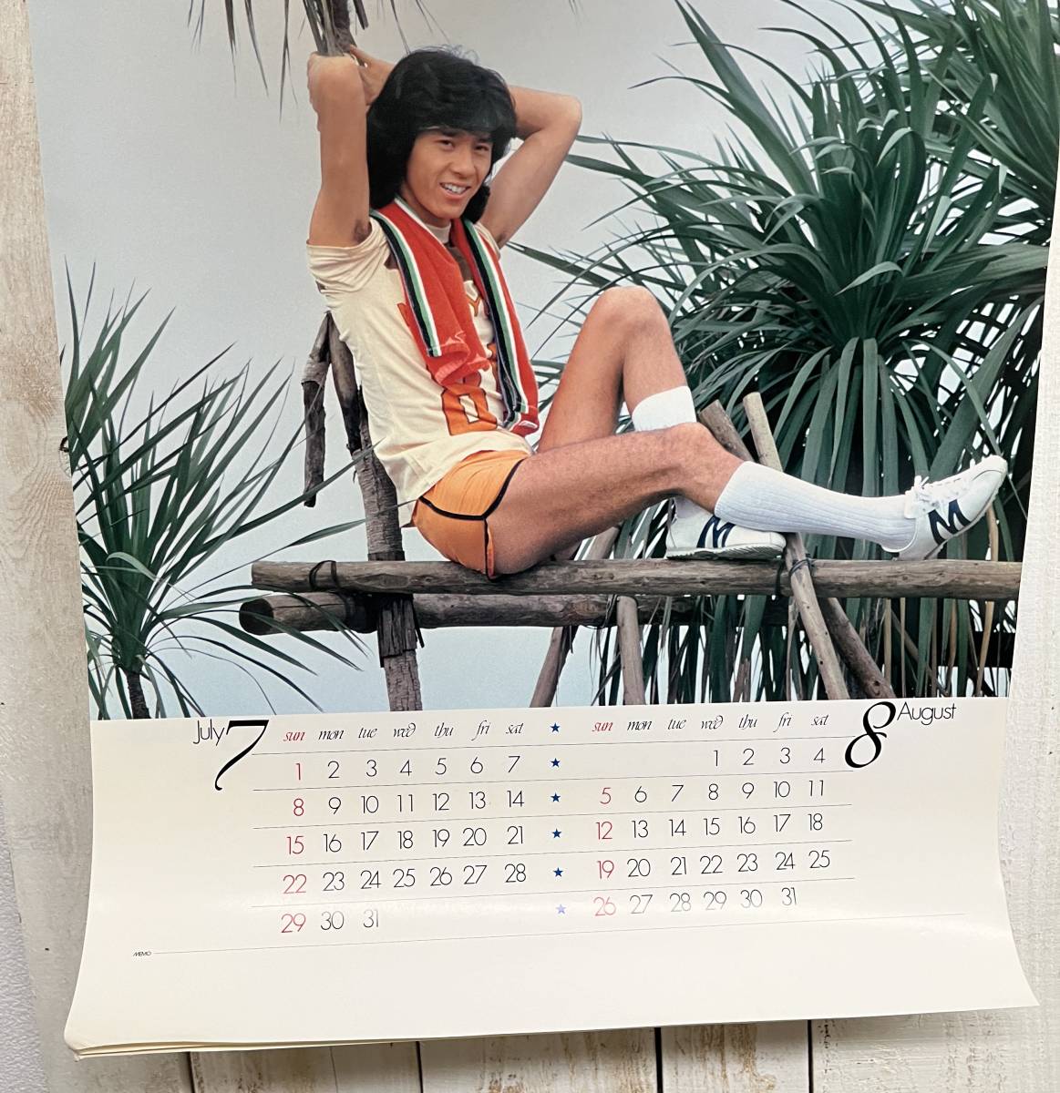  подлинная вещь идол коллекция * Saijo Hideki HIDEKI SAIJOhiteki*1979 год календарь 7 листов * постер новый . три дом *1970 годы *480mm×725mm