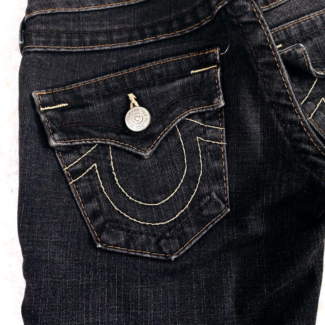 io着用 true religion black ブラック 黒 フレア デニム io着用 true religion black ブラック 黒 フレア デニム