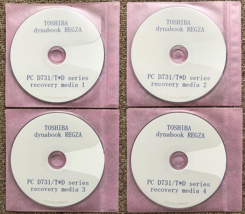 dynabook REGZA★PC D731/T*Ｄシリーズ★東芝/TOSHIBA★リカバリメディア＋64ビット修復ディスク（DVD-R)５枚１セット