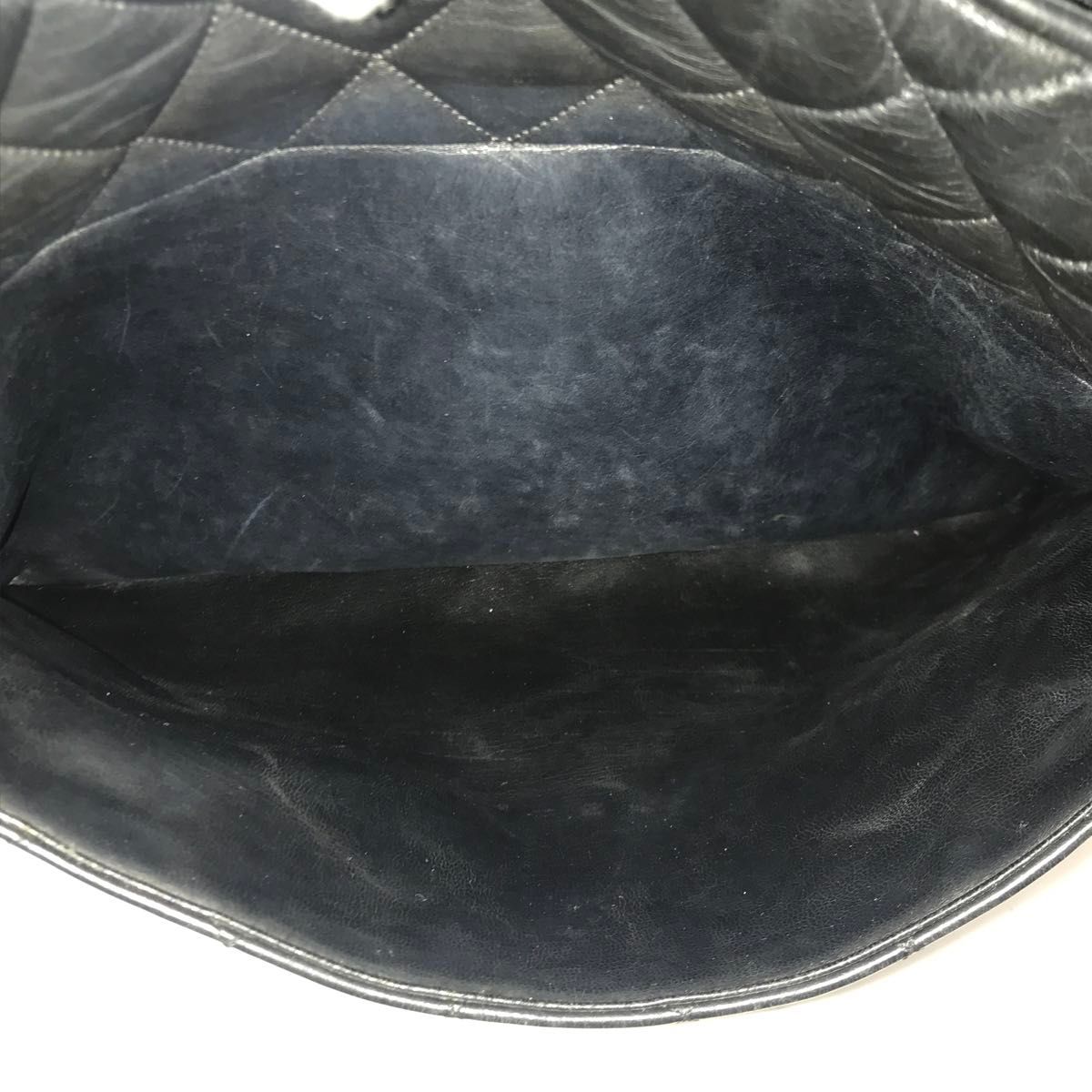 美品】 CHANEL マトラッセ ラムスキン ブラック レザー シャネル 美品】 CHANEL マトラッセ ラムスキン ブラック レザー シャネル