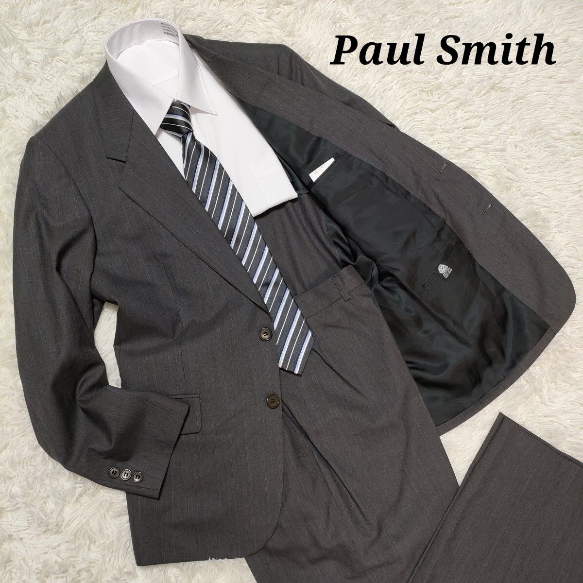 PaulSmith LONDON ポールスミス　スーツ　セットアップ　シングル　2B　背抜き　グレー　メンズ
