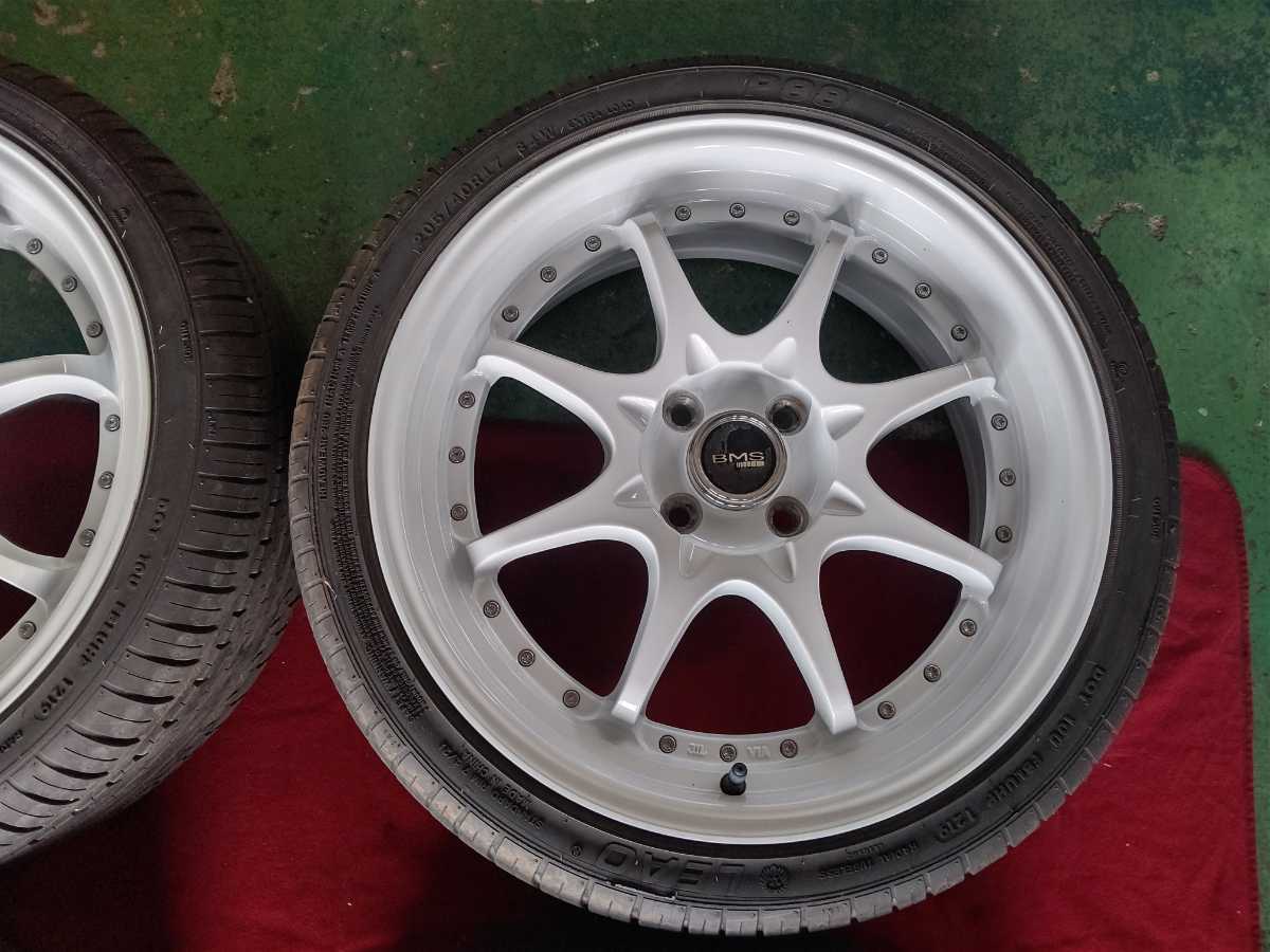 BMS CORE 17x7J +40 4H100 Φ67.1 アルミホイール LEAO P88 205/40R17 レオンタイヤ 検索 ドリフト _画像3