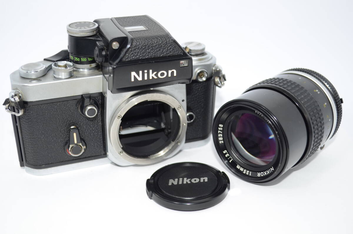 【外観並級】ニコン NIKON F2 フォトミック シルバー/ Ai NIKKOR 135mm F3.5　#t12008