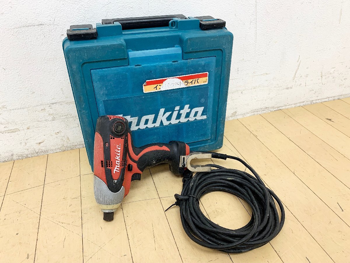 ★中古★マキタ makita インパクトドライバ 6955SPK 本体 ケース付 赤色 AC100V 50/60Hz 400W コード長10m 電動工具 ネジ締め/緩め DIY)倉b_画像1