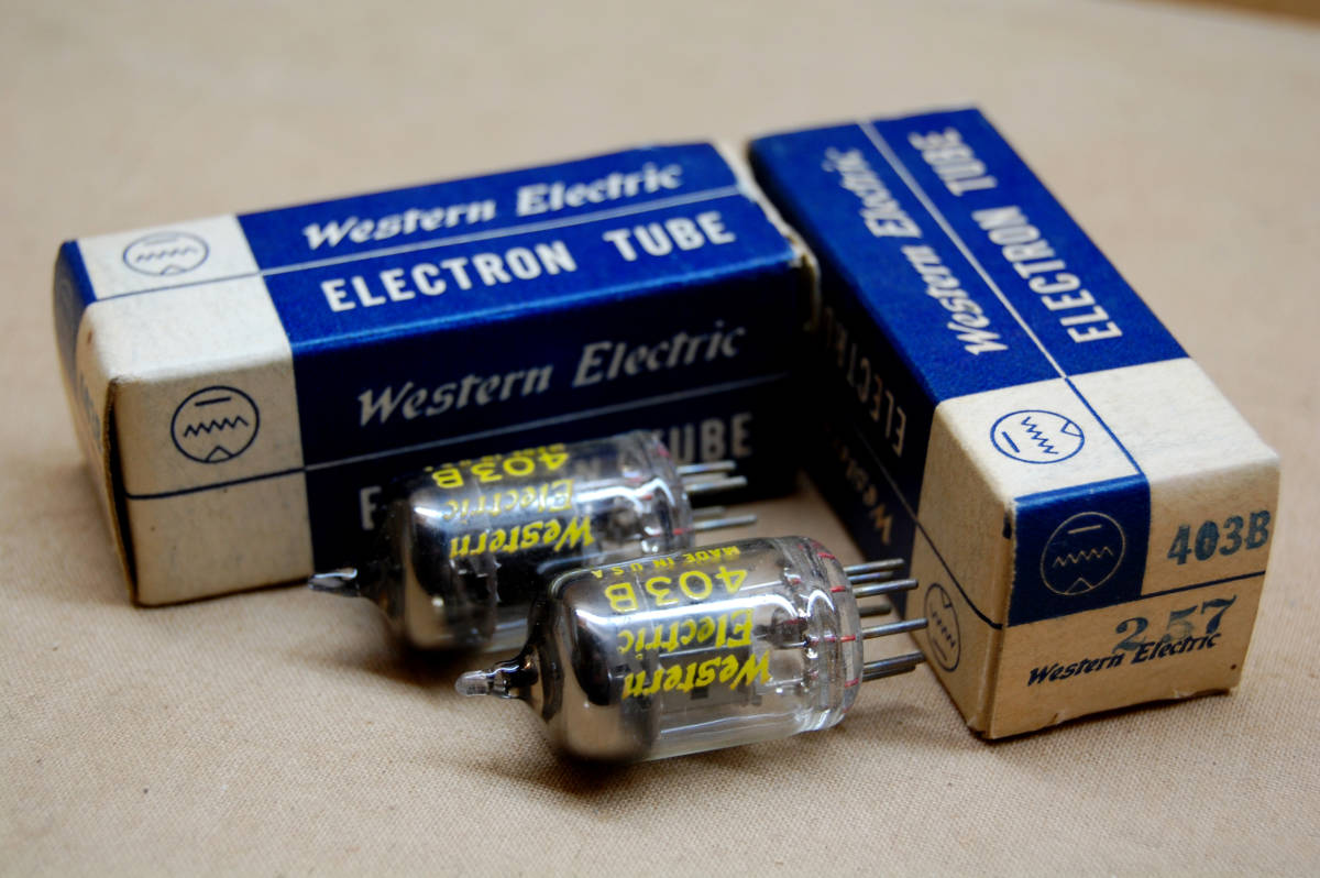 真空管 Western Electric 403B Square Getter same lot in Original Box NOS pair (2pcs.)の画像3