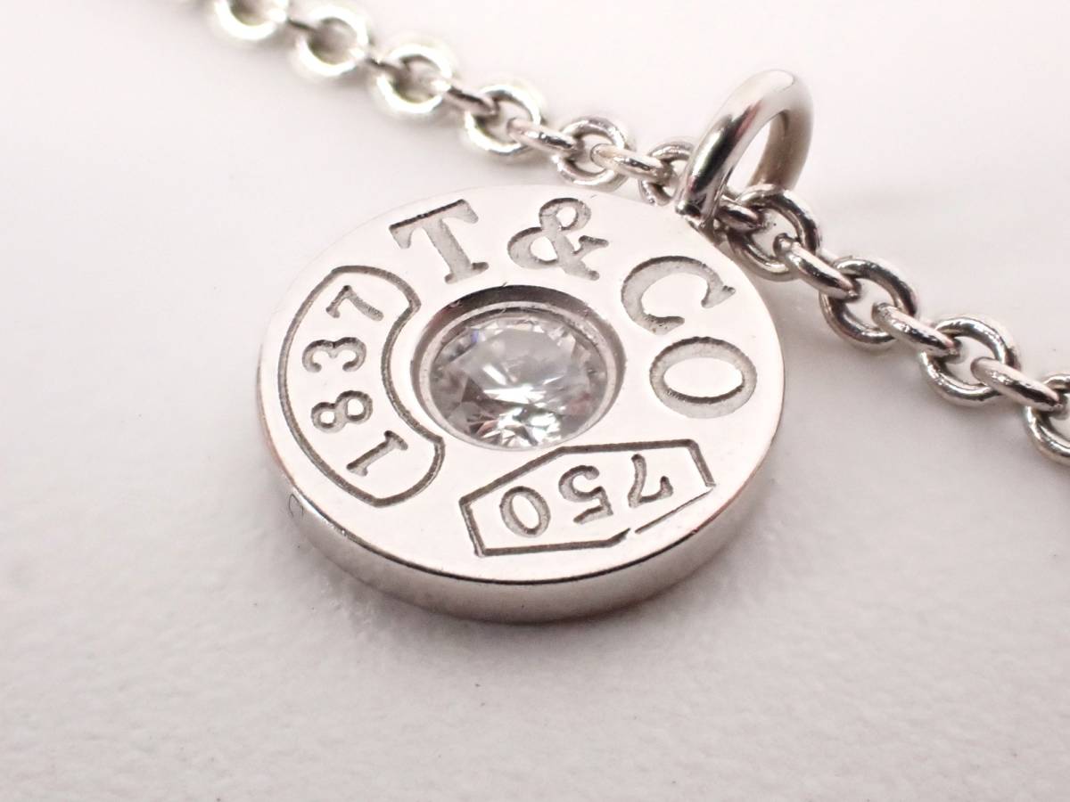【感謝価格】 TIFFANY&Co.(ティファニー)1Pダイヤ サークル 4.2g K18WG ネックレス ダイヤモンド ホワイトゴールド