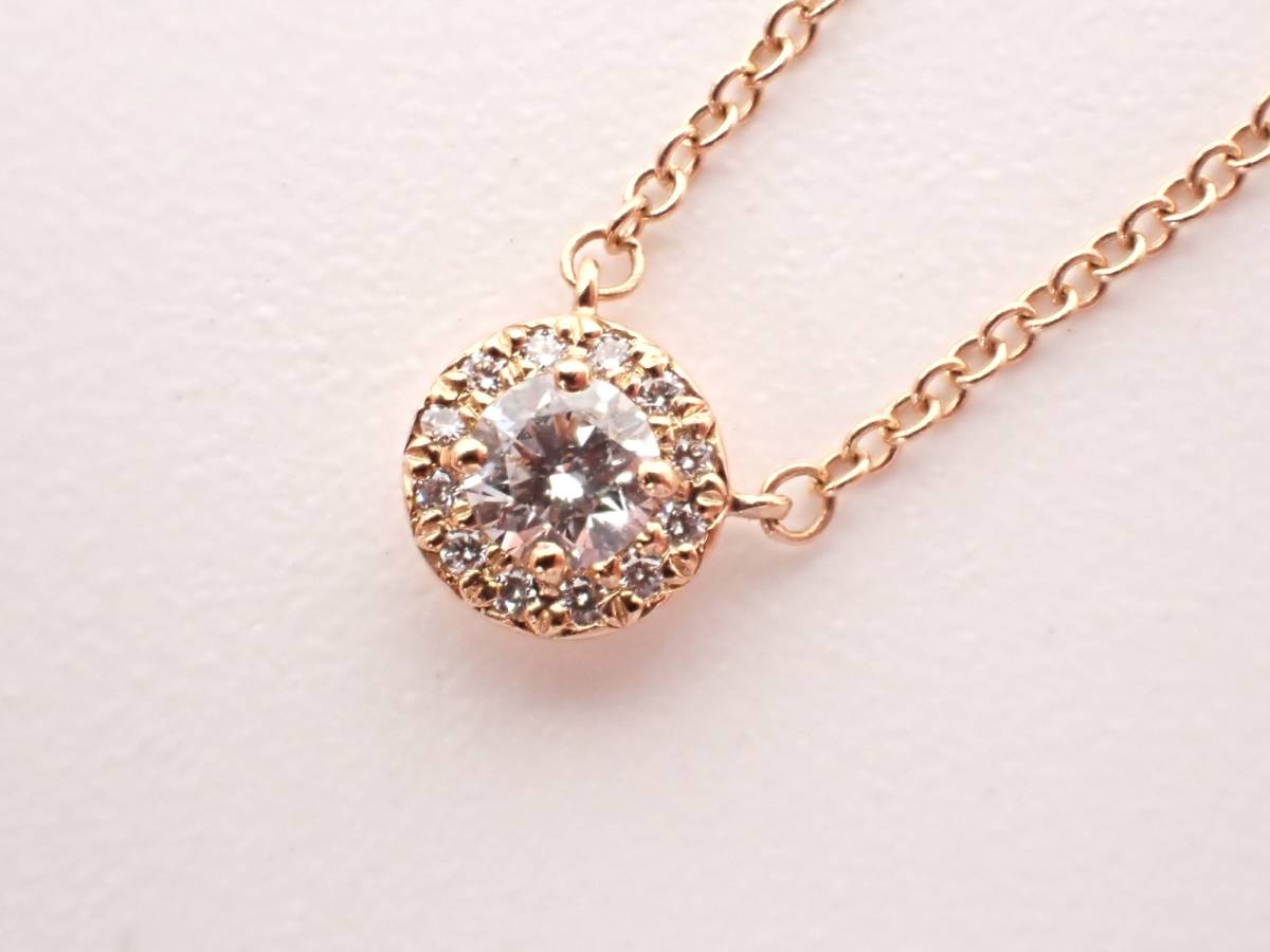 【2024正規激安】 K18PG 18金 ダイヤネックレス ソレスト ティファニー 美品 1.9g ネックレス ダイヤモンド ダイヤ ピンクゴールド