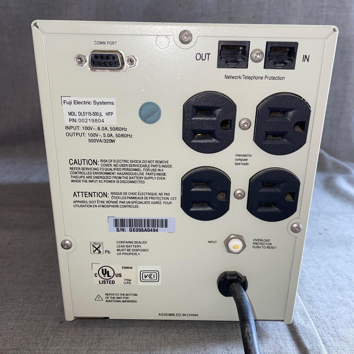 UPS источник бесперебойного питания DL5115-500JL HFP Fuji электро- машина 