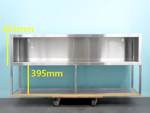 【送料別】大型◇収納庫付き吊戸棚 下棚付き W1800xD500xH850 ステンレス製 スライド扉 吊り棚 吊棚 ラック 厨房什器 業務用/240227-Y1の画像3