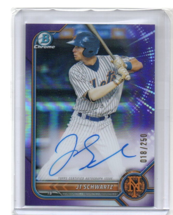 2022 Bowman Chrome Baseball [JT Schwartz] 1st bowman Purple Refractor Autograph (パープルリフラクター・直筆サイン)Card MLB RC_画像1