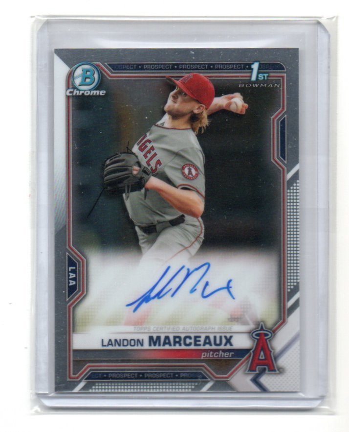 2021 Bowman Draft Baseball [LANDON MARCEAUX] 1st bowman Autograph (直筆サイン)Card MLB RC Los Angeles Angels_画像1