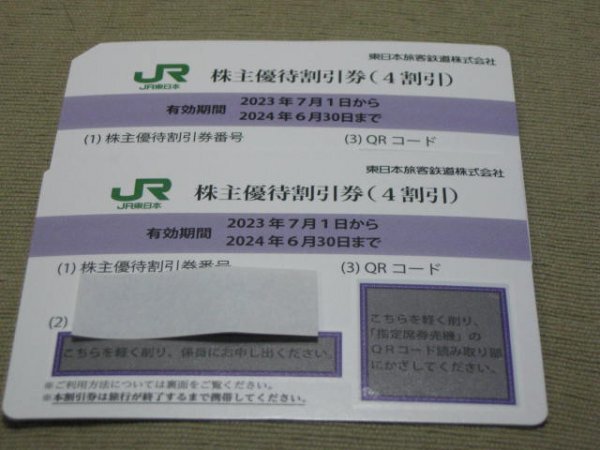 JR東日本　株主優待割引券（４割引）２枚セット　2024年6月30日まで有効 レターパックライトで発送_画像1