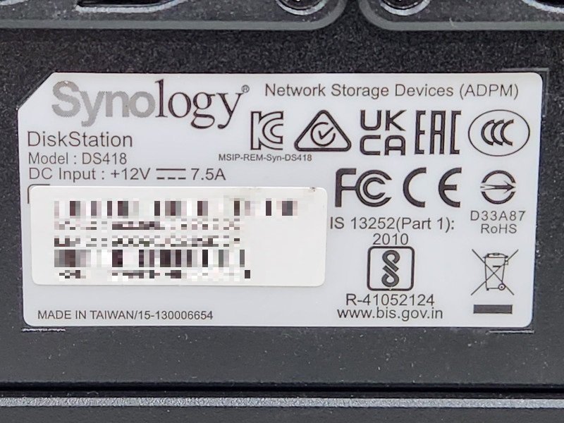 [現状品] Synology 4ベイNAS DiskStation DS418 RAID6構築(4TBx4台) DSM7.2.1 (1)_画像4