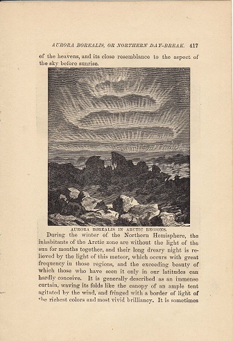 1880年代　アンティークプリント　イギリス　両面に図柄有　ハリケーン　オーロラ　難破船　海　波　嵐　_画像2