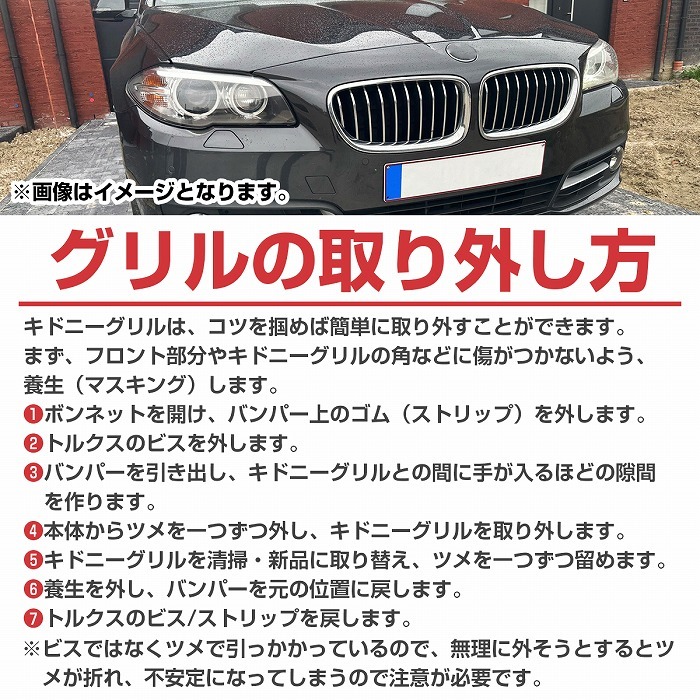 BMW 3シリーズ F30 F31 2012-2018年 Mスポーツ M3 ルック キドニー ダブルフィン グリル グロス ブラック 艶あり黒 ABS製_画像4