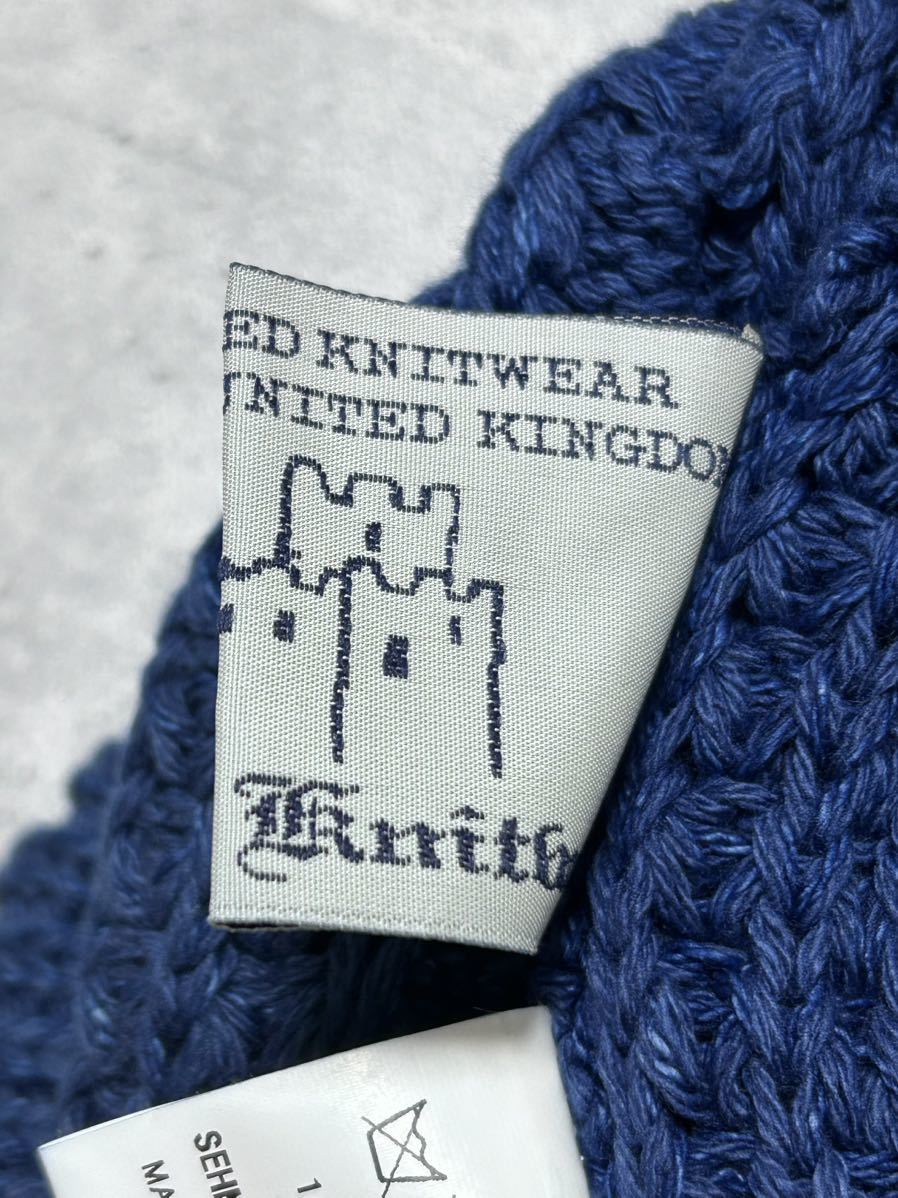 新品 イギリス製 Oldderby Knitwear インディゴ染め ニット帽　　オールドダービー ニットウェア コットン ニットキャップ ワッチ 柳9157_画像4