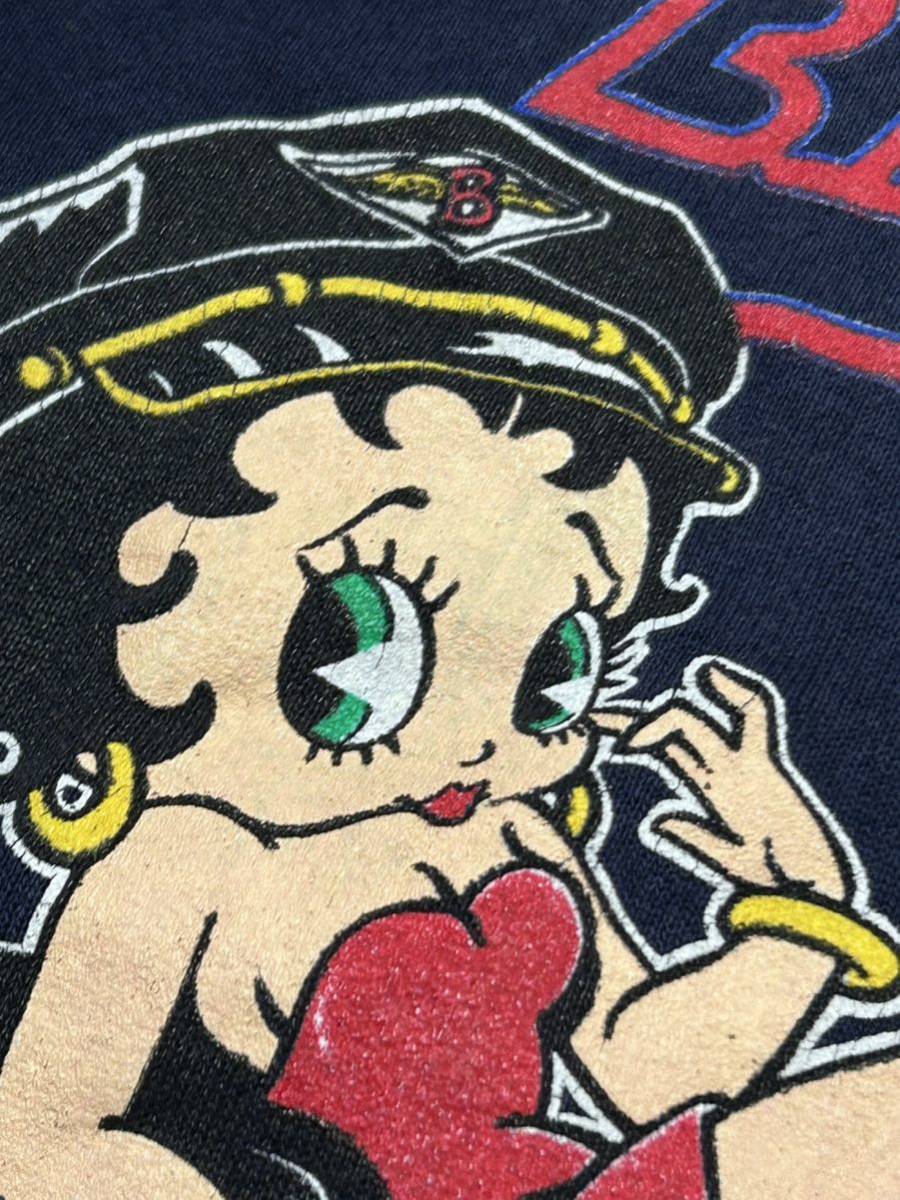 美品 90s USA製 BettyBoop ラグラン スウェット トレーナー　　バイカー ベティちゃん ベティブープ 1993年 コピーライト 玉9221_画像9