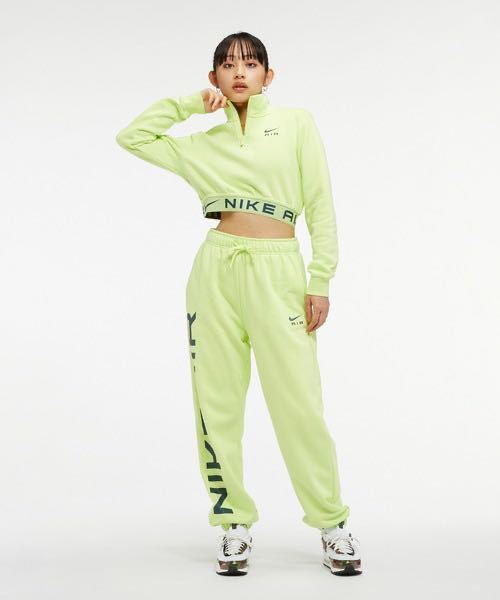 S 新品 ナイキ NIKE スウェット 上下 セットアップ AIR ジョガー スウェットパンツ クロップド ショート丈 ダンス ハーフジップ