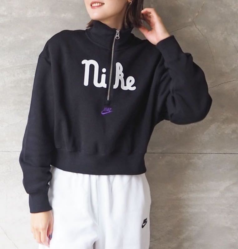 M 新品 NIKE QZ プルオーバー ワッペン ハーフジップ ショート丈 M 新品 NIKE QZ プルオーバー ワッペン ハーフジップ ショート丈