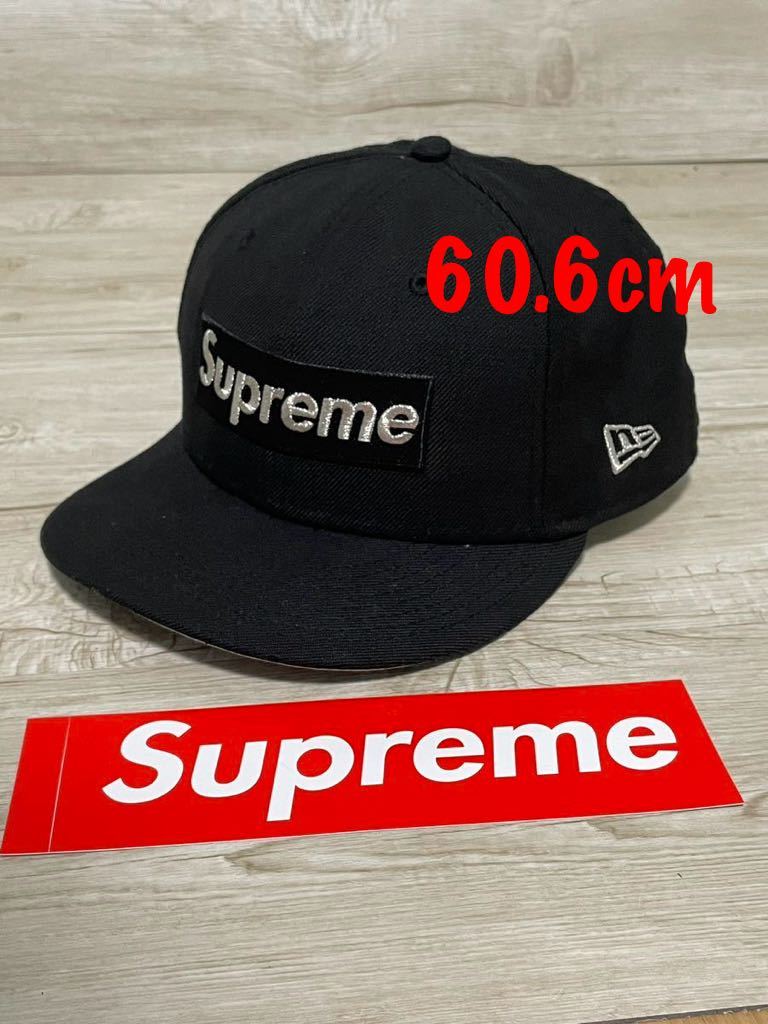 Supreme $1M Metallic Box Logo New Era 黒 60.6cm 7 5/8 20SS シュプリーム ミリオンダラー メタリック ボックスロゴ ニューエラ キャップ