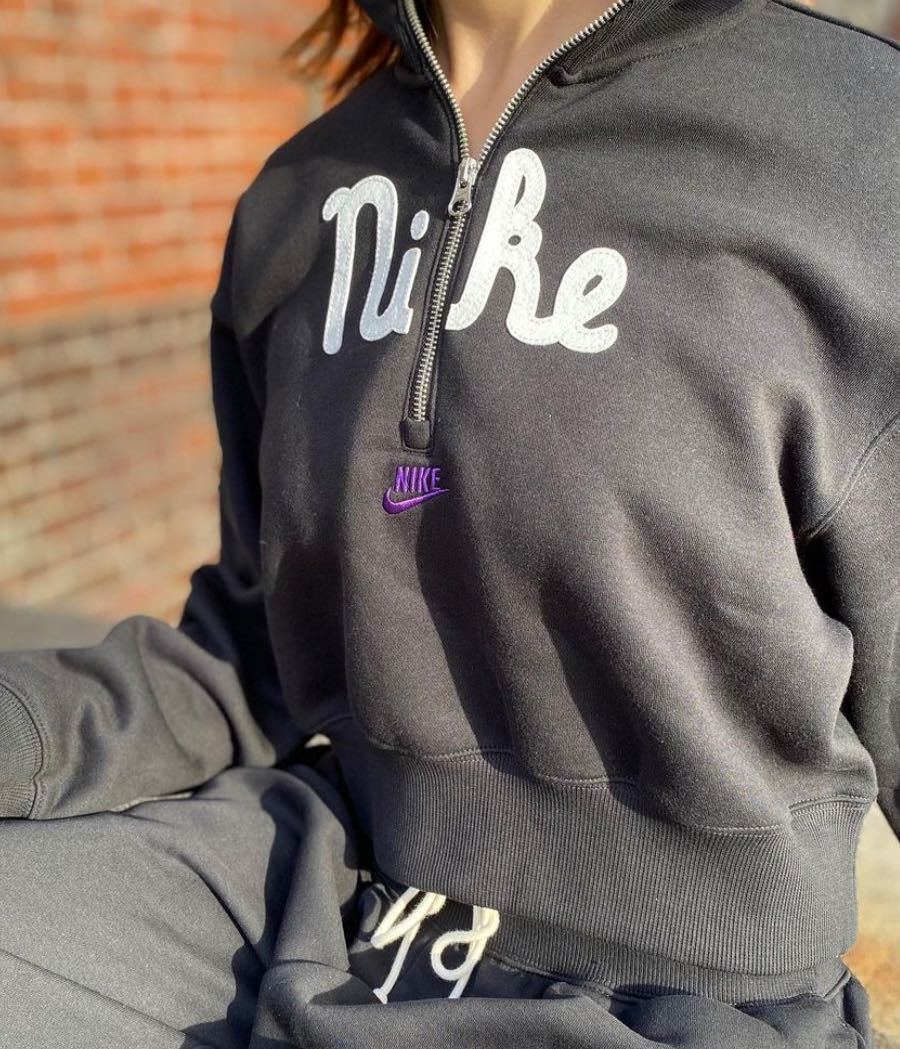 M 新品 NIKE QZ プルオーバー ワッペン ハーフジップ ショート丈 M 新品 NIKE QZ プルオーバー ワッペン ハーフジップ ショート丈