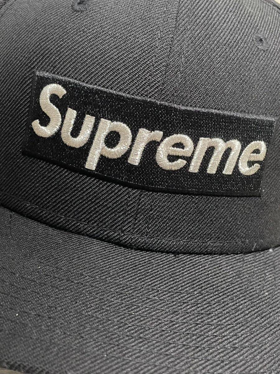 Supreme $1M Metallic Box Logo New Era 黒 60.6cm 7 5/8 20SS シュプリーム ミリオンダラー メタリック ボックスロゴ ニューエラ キャップ