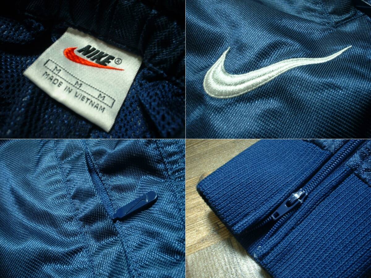 お宝90sビンテージNIKEスウッシュ刺繍ナイロンパンツ美品M正規ナイキSWOOSHジャージジョガーイージースウェットVintage上下セット出品中_画像3