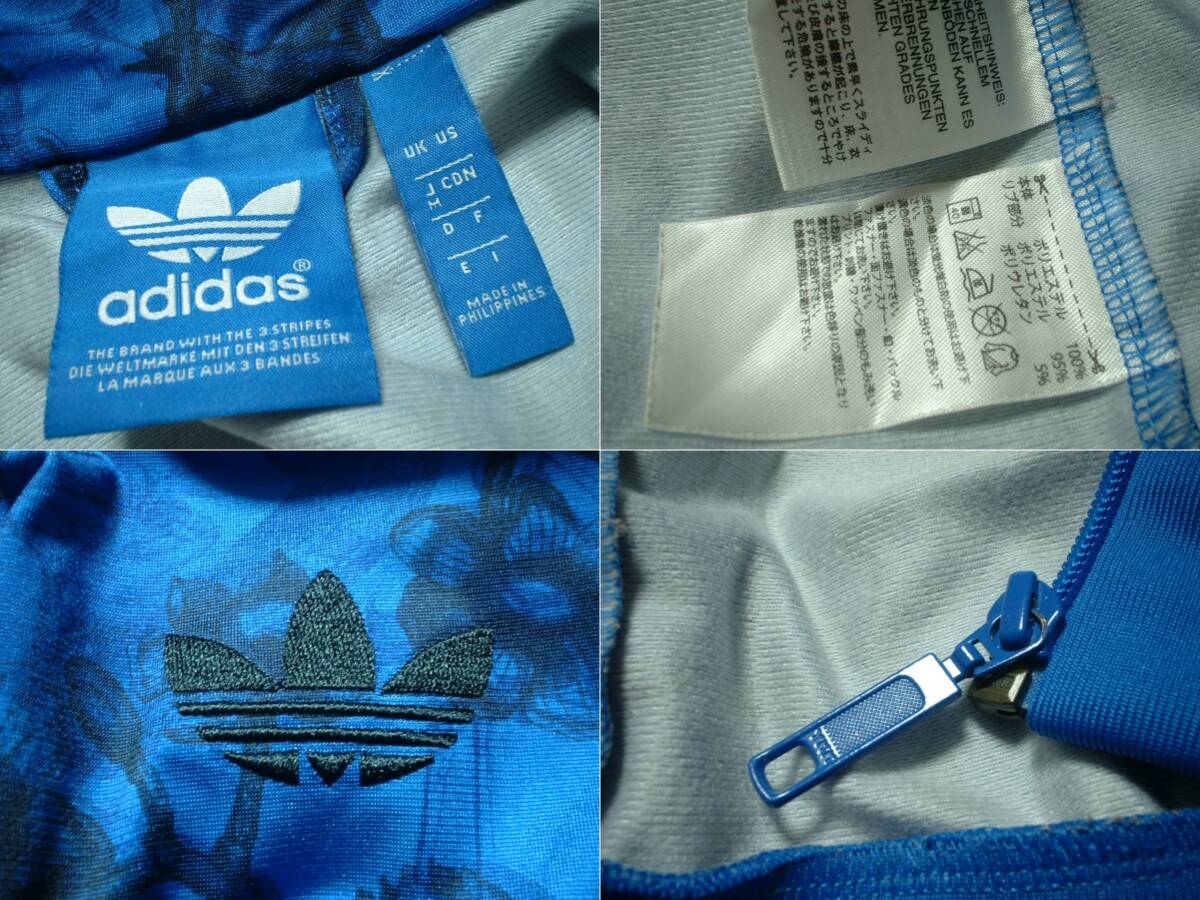 大人気adidas ORIGINALS総柄アートジャージトップ美品メンズM刺繍トレフォイル正規アディダスオリジナルストラックジャケット花柄フラワー_画像3